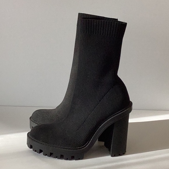 Zara Shoes Zara Lug Rubber Sole Chunky Stretch Sock Boots Poshmark
